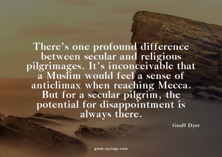 There's one profound difference between secular and rel