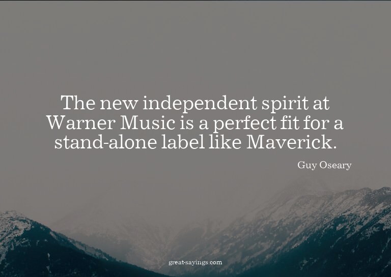 The new independent spirit at Warner Music is a perfect