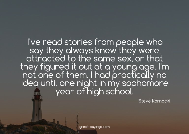 I've read stories from people who say they always knew