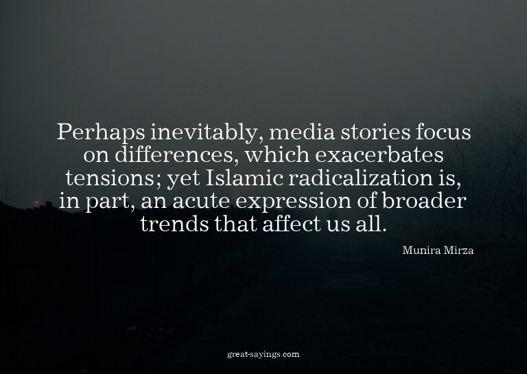 Perhaps inevitably, media stories focus on differences,