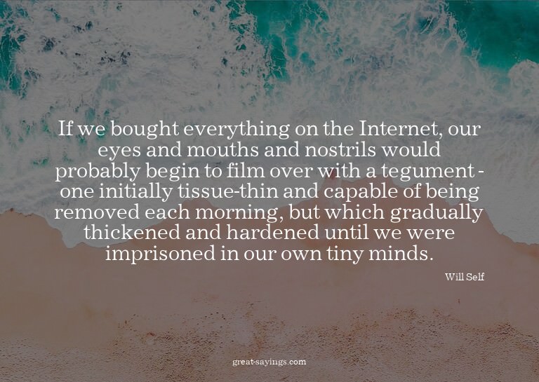 If we bought everything on the Internet, our eyes and m