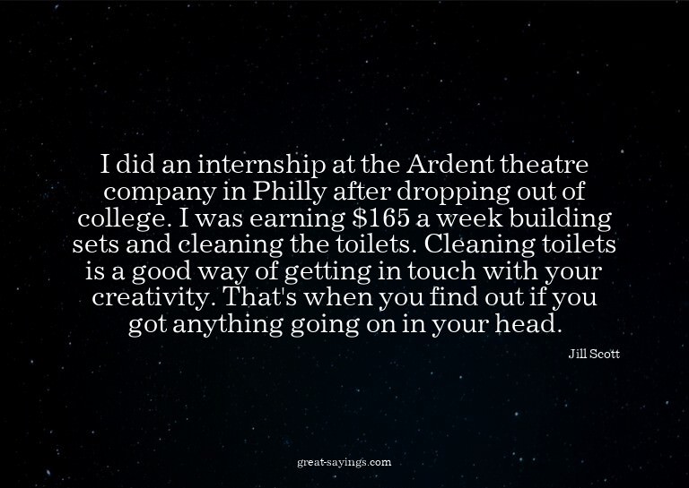 I did an internship at the Ardent theatre company in Ph
