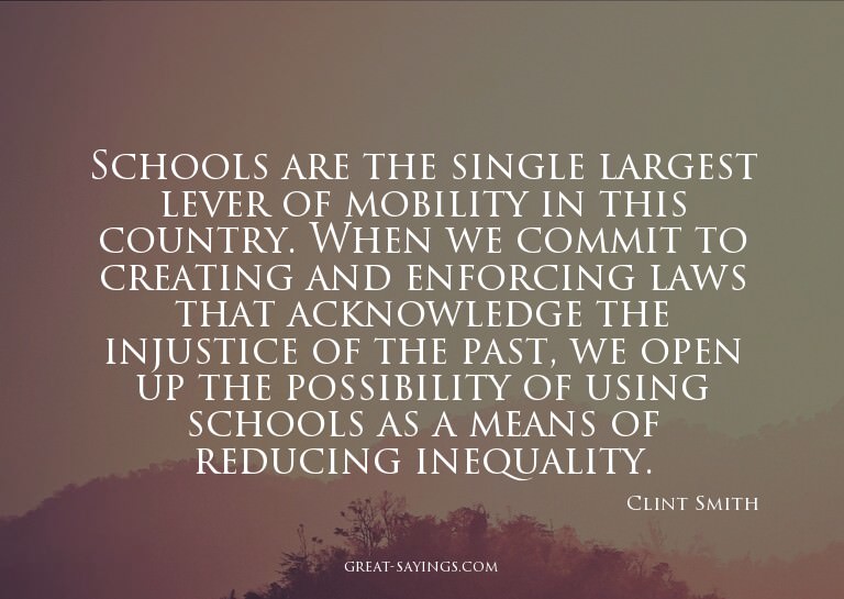 Schools are the single largest lever of mobility in thi