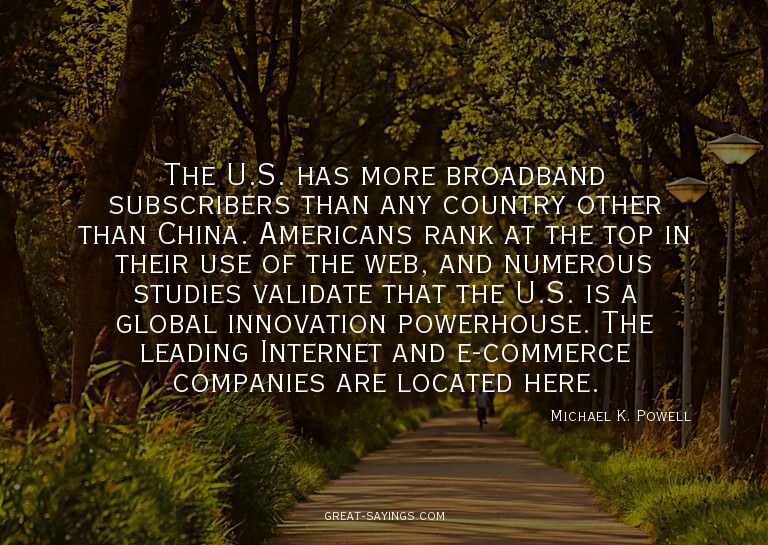 The U.S. has more broadband subscribers than any countr