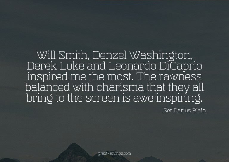 Will Smith, Denzel Washington, Derek Luke and Leonardo