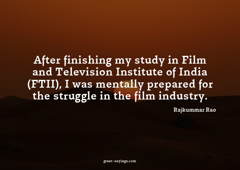 After finishing my study in Film and Television Institu