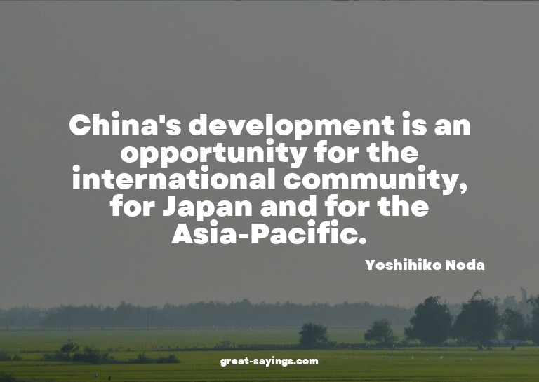 China's development is an opportunity for the internati