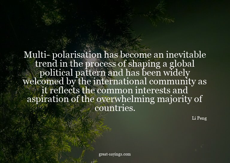 Multi- polarisation has become an inevitable trend in t