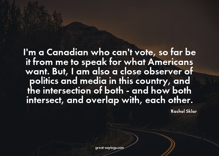I'm a Canadian who can't vote, so far be it from me to