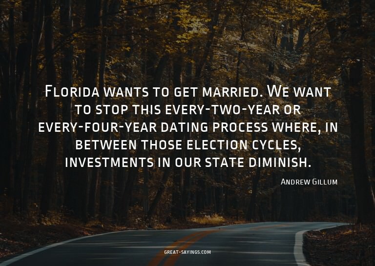 Florida wants to get married. We want to stop this ever