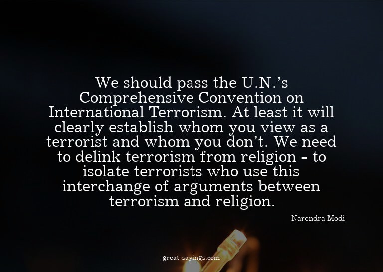 We should pass the U.N.'s Comprehensive Convention on I