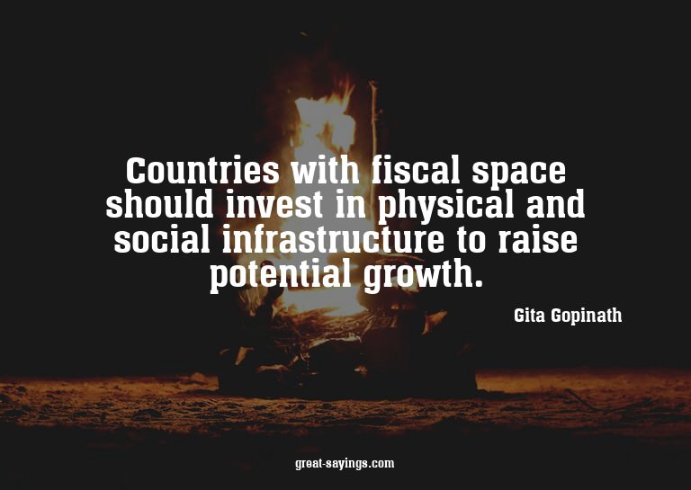 Countries with fiscal space should invest in physical a
