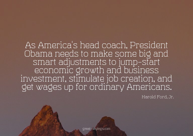 As America's head coach, President Obama needs to make
