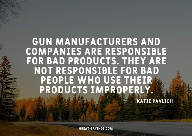 Gun manufacturers and companies are responsible for bad