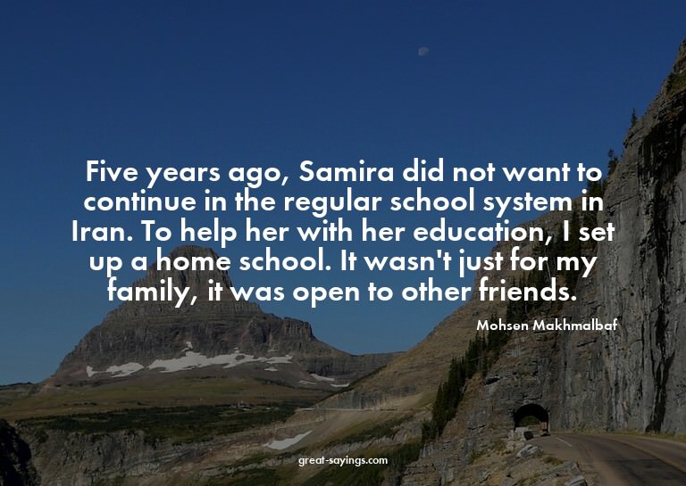 Five years ago, Samira did not want to continue in the
