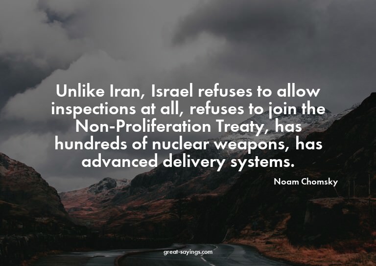 Unlike Iran, Israel refuses to allow inspections at all