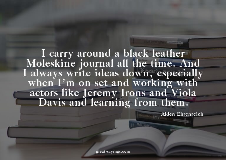 I carry around a black leather Moleskine journal all th