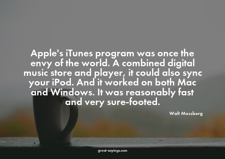 Apple's iTunes program was once the envy of the world.