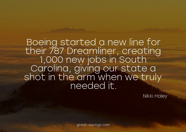 Boeing started a new line for their 787 Dreamliner, cre