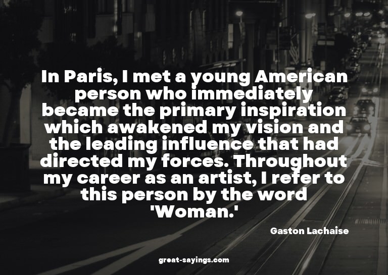 In Paris, I met a young American person who immediately