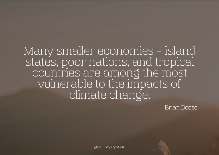 Many smaller economies - island states, poor nations, a