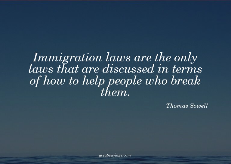 Immigration laws are the only laws that are discussed i