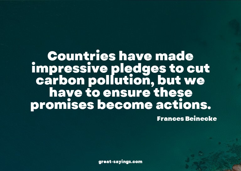 Countries have made impressive pledges to cut carbon po