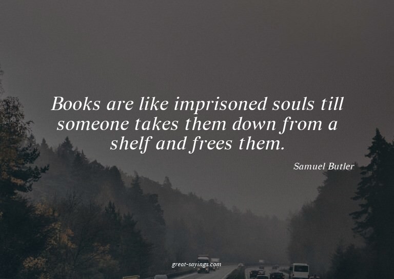Books are like imprisoned souls till someone takes them