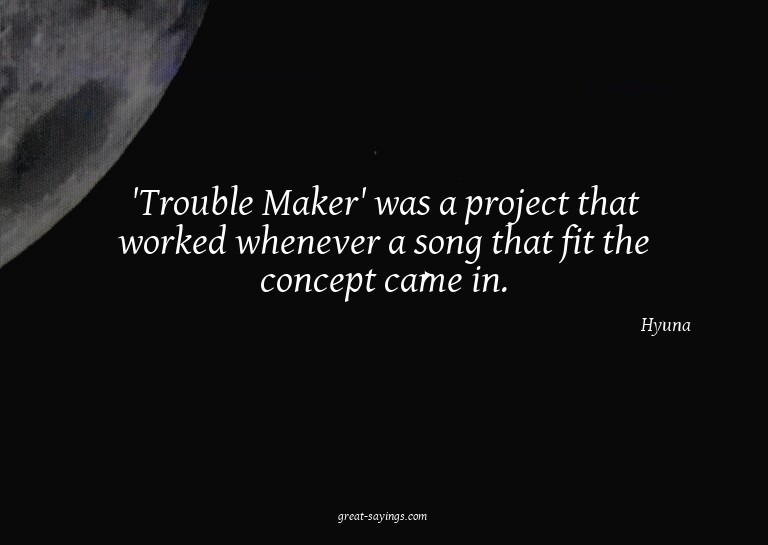 'Trouble Maker' was a project that worked whenever a so