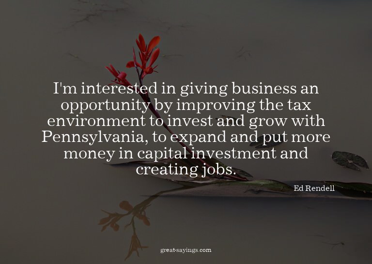 I'm interested in giving business an opportunity by imp