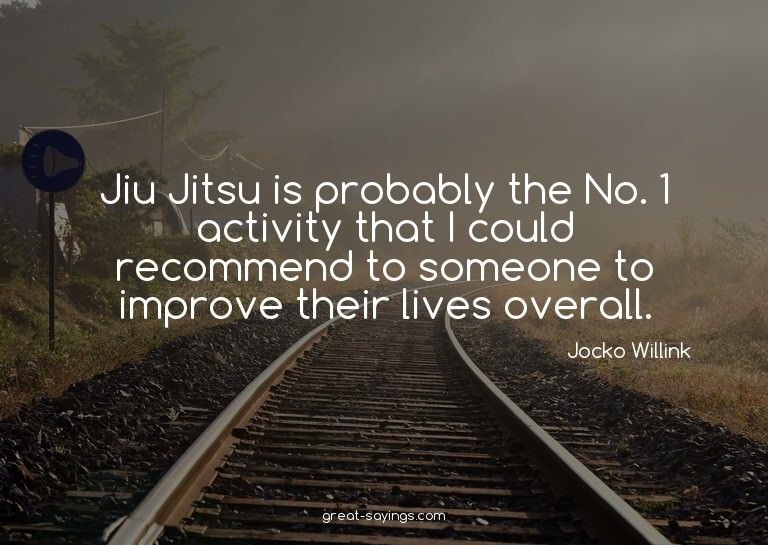 Jiu Jitsu is probably the No. 1 activity that I could r