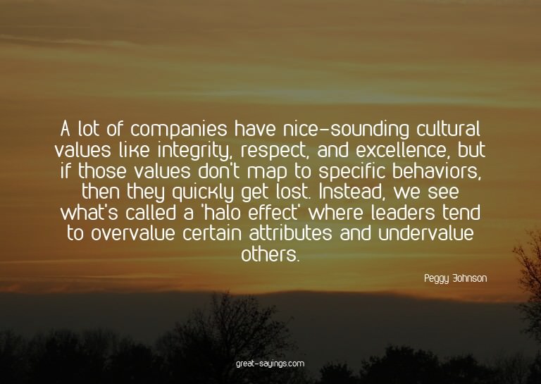 A lot of companies have nice-sounding cultural values l
