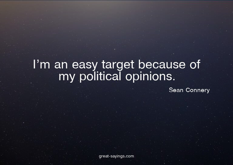 I'm an easy target because of my political opinions.

