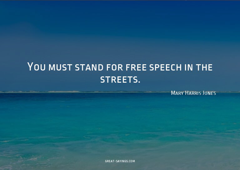 You must stand for free speech in the streets.

