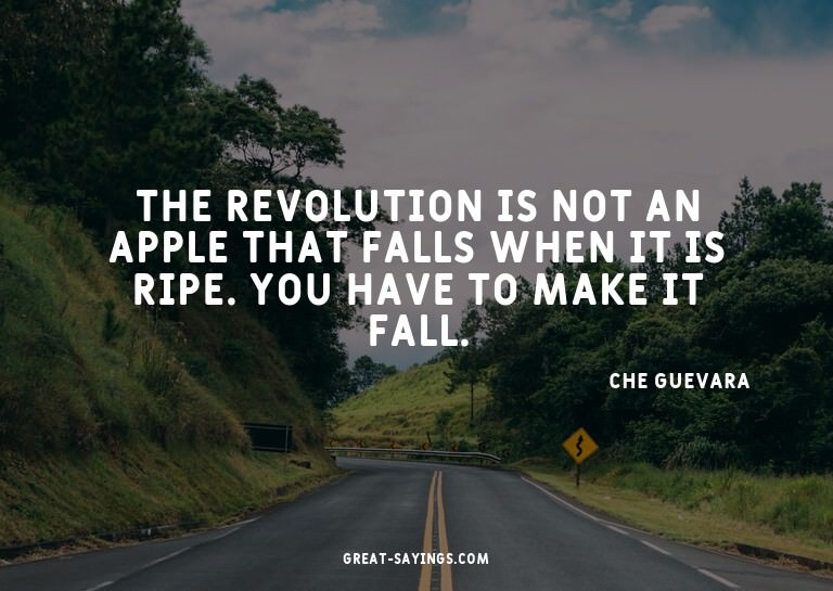 The revolution is not an apple that falls when it is ri