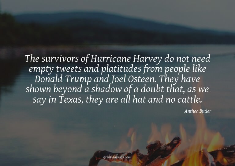 The survivors of Hurricane Harvey do not need empty twe