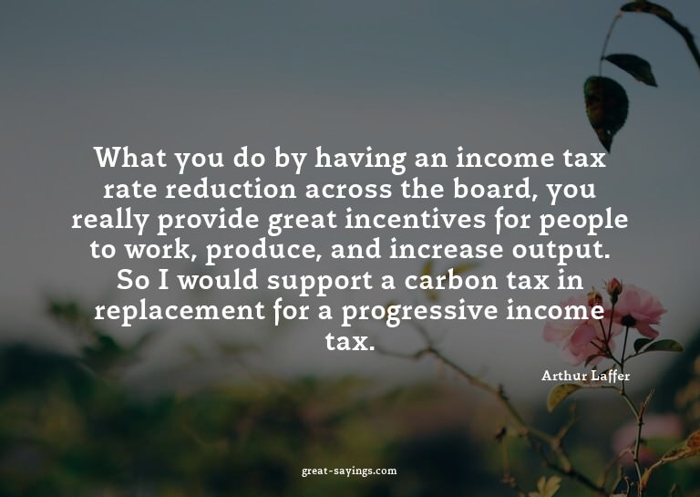 What you do by having an income tax rate reduction acro