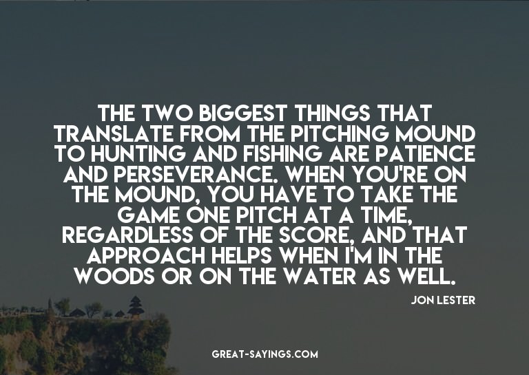 The two biggest things that translate from the pitching