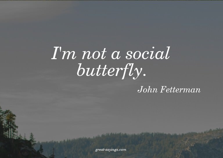 I'm not a social butterfly.

