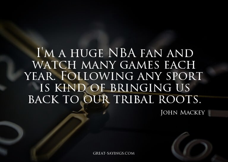 I'm a huge NBA fan and watch many games each year. Foll