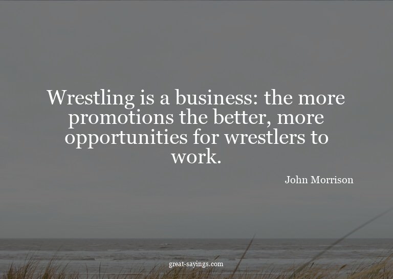 Wrestling is a business: the more promotions the better