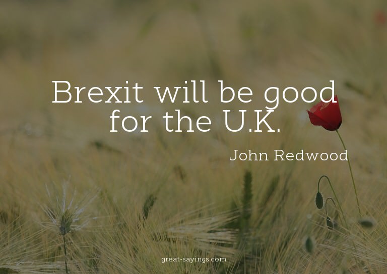 Brexit will be good for the U.K.

