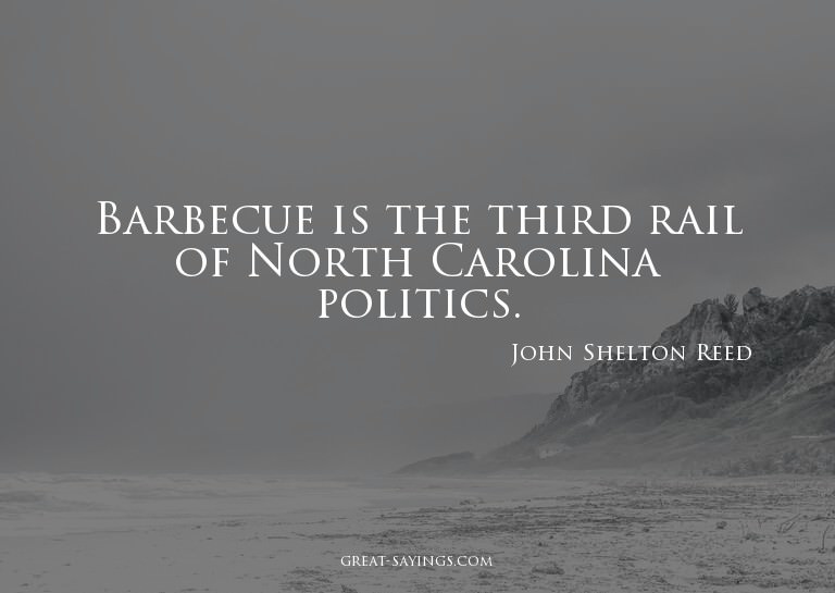 Barbecue is the third rail of North Carolina politics.

