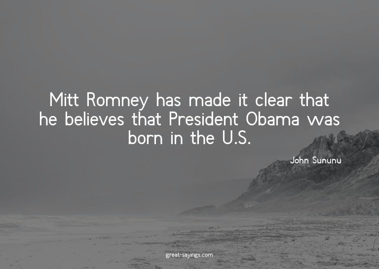 Mitt Romney has made it clear that he believes that Pre