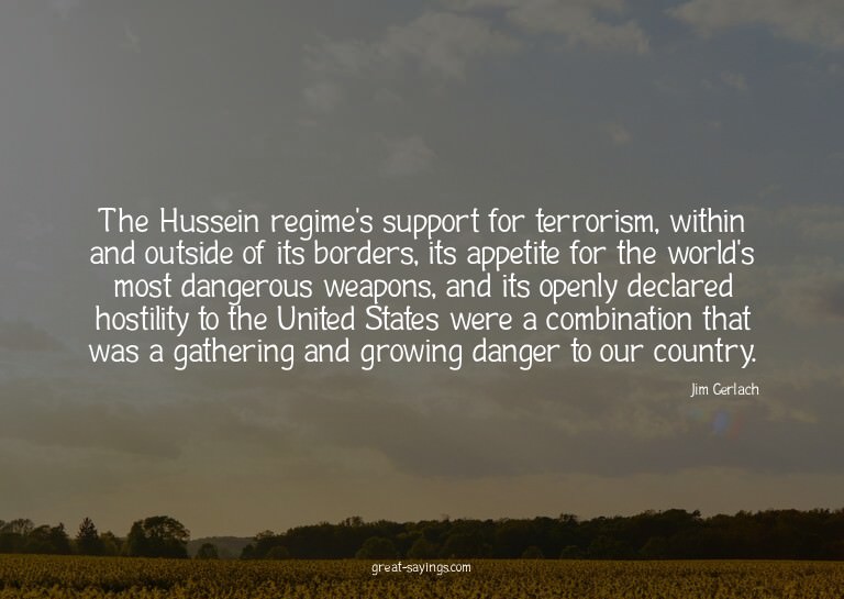 The Hussein regime's support for terrorism, within and