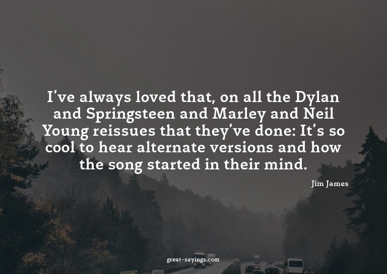 I've always loved that, on all the Dylan and Springstee