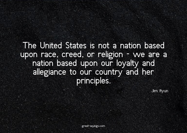 The United States is not a nation based upon race, cree