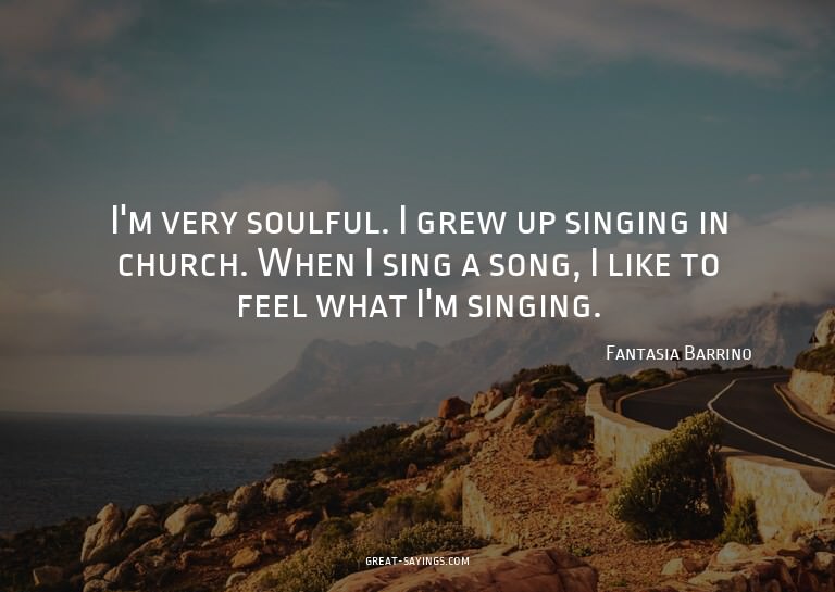 I'm very soulful. I grew up singing in church. When I s