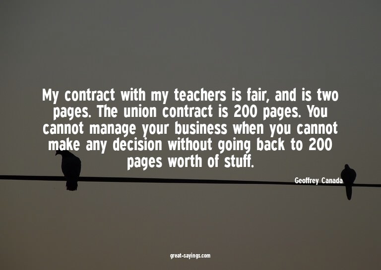 My contract with my teachers is fair, and is two pages.