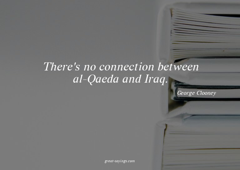 There's no connection between al-Qaeda and Iraq.

